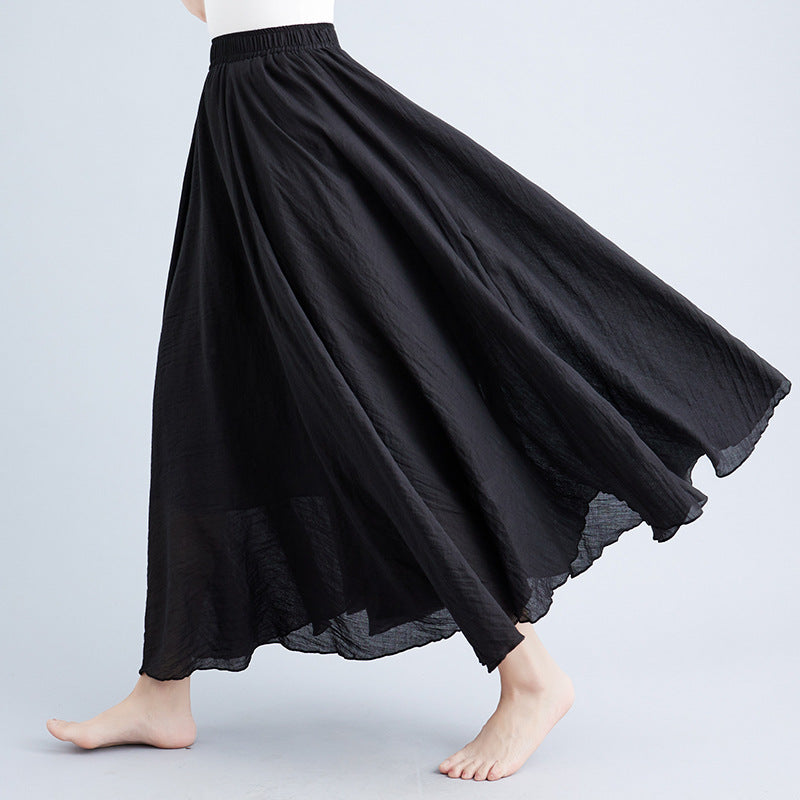 Linen Big Hem Skirt...