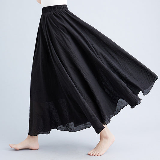 Linen Big Hem Skirt...