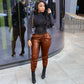 New Retro Stretch Leather Pants...