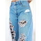 Denim Cut Leopard Print...