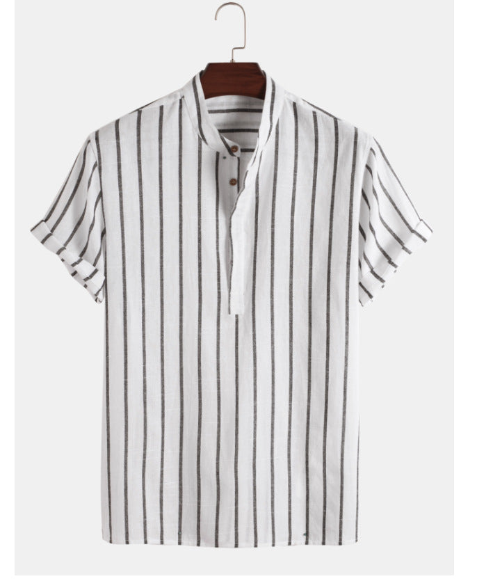 Striped Linen Men's Shirt...