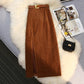 Hip-Wrapped Corduroy Skirt For Women...