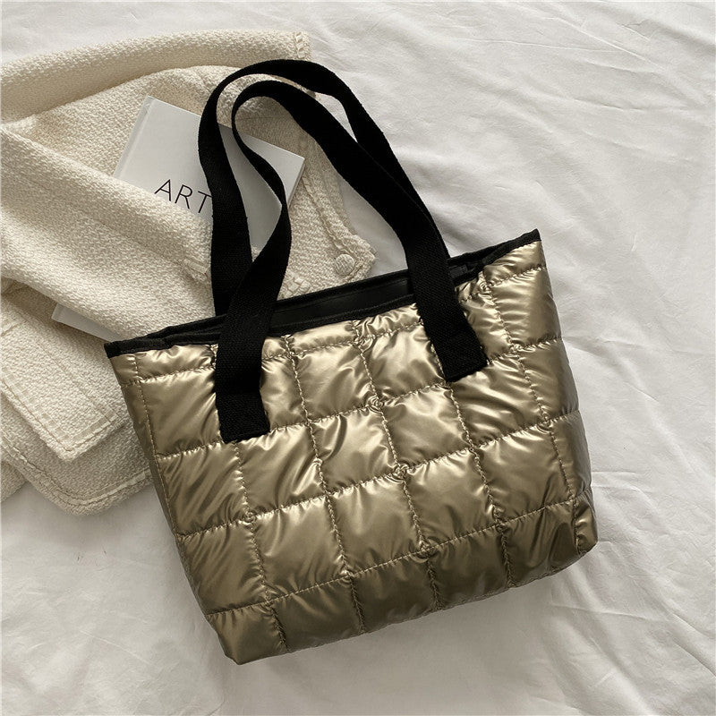 Fashion Retro Rhombus Space Cotton Jacket Shoulder Bag