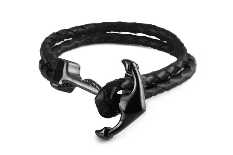 Anchor Bracelet Woven Leather Rope...