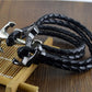 Anchor Bracelet Woven Leather Rope...