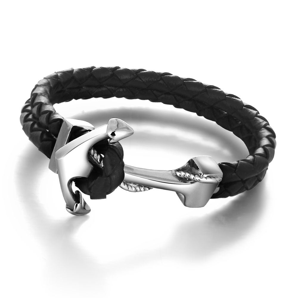 Anchor Bracelet Woven Leather Rope...